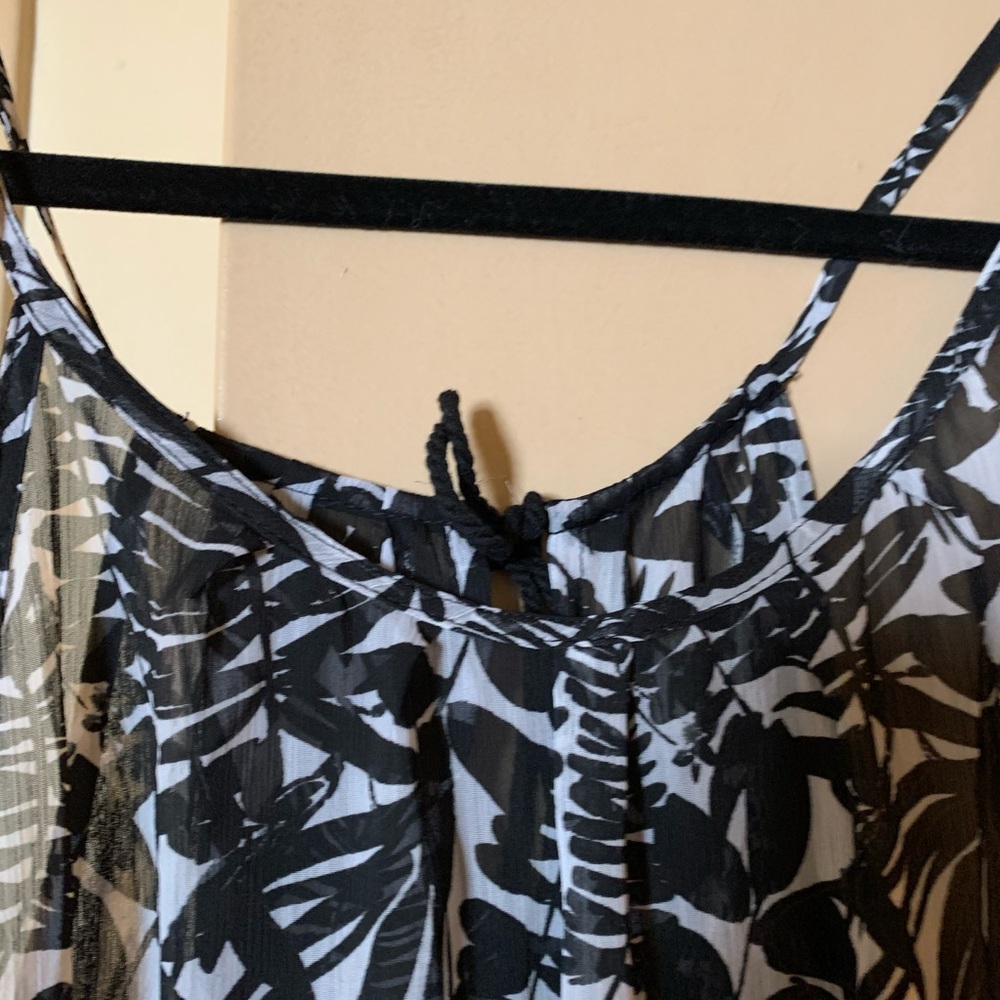 Spaghetti strap long sheer cover up